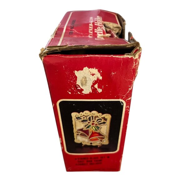 Vintage John Buck Cast Iron and Stained-Glass Candle Holder 1970's - Picture 8 of 10